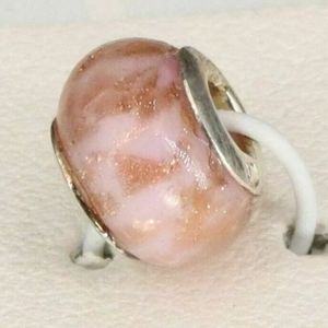 PERSONA girls .925 CHARM FOR EUROPEAN BRACELET / NECKLACE. COPPER PINK SWIRL.
